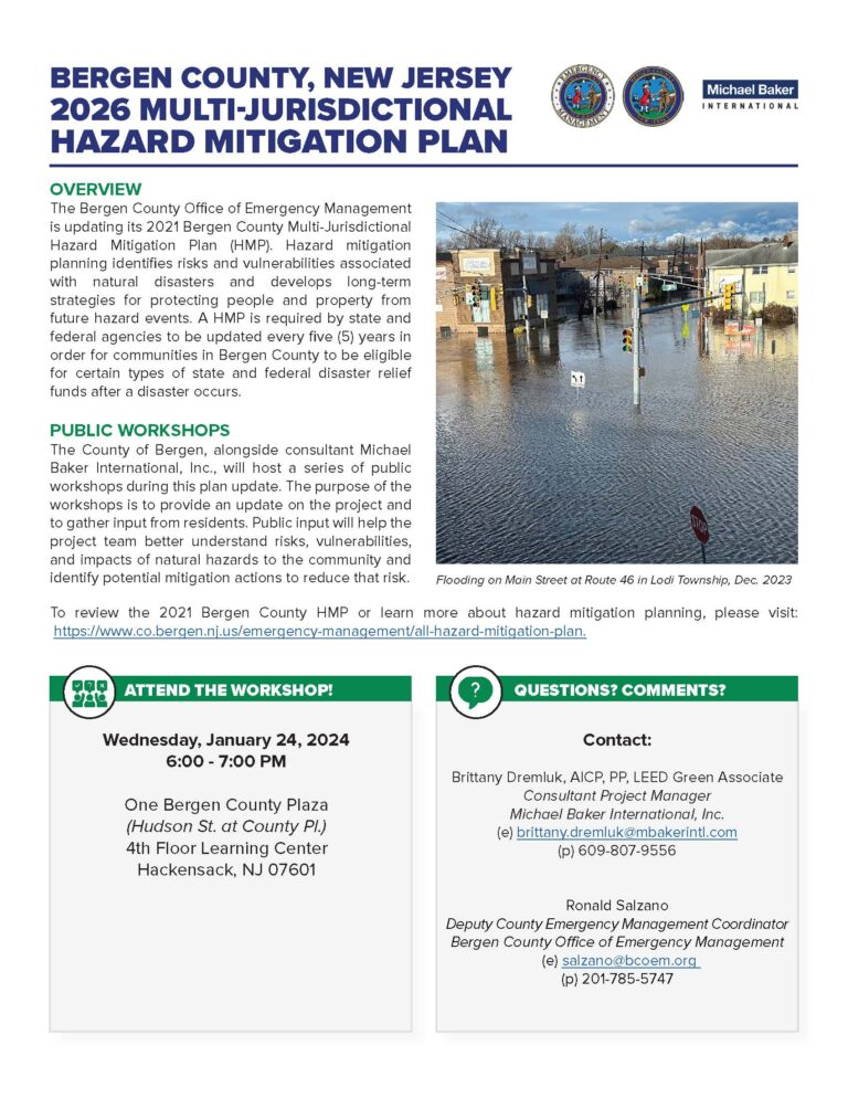 BERGEN COUNTY, NEW JERSEY 2026 MULTI-JURISDICTIONAL HAZARD MITIGATION PLAN