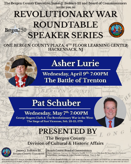 BERGEN250 ANNOUNCES FALL SERIES OF FREE REVOLUTIONARY WAR LECTURES