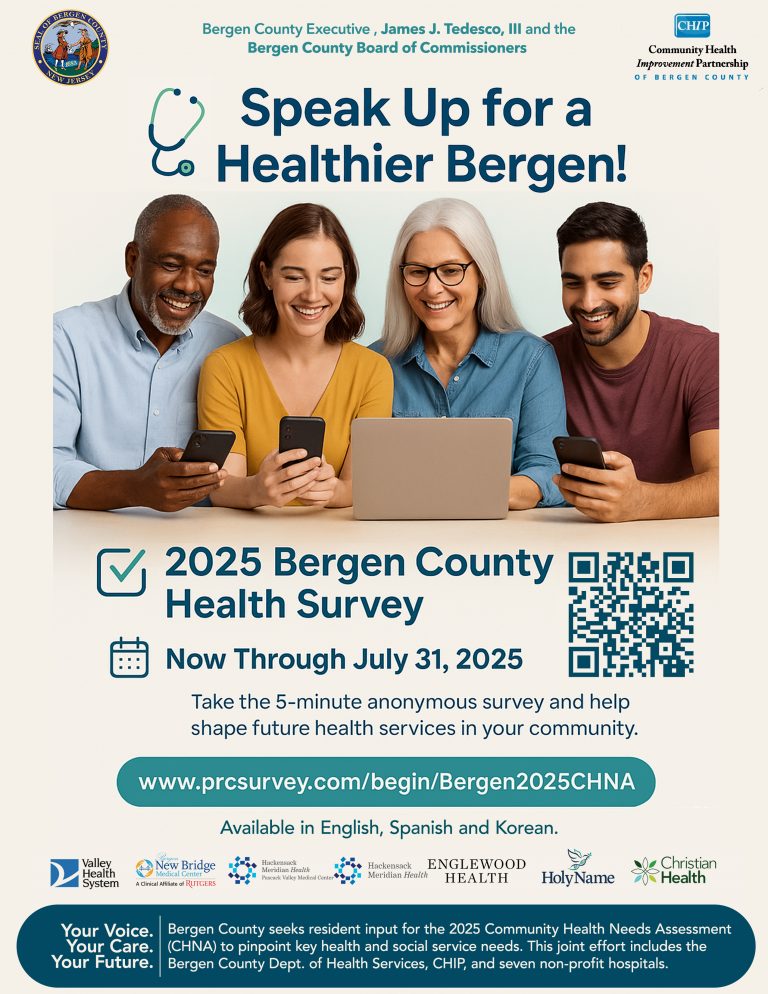 Bergen County Department of Health Services and Local Hospitals Seek Community Input in 2025 Health Survey