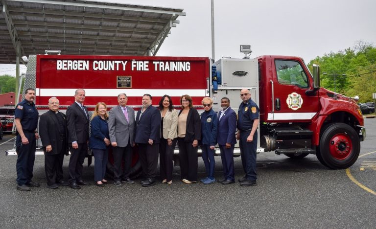 BERGEN COUNTY DEDICATES NEW PUMPER TRAINING VEHICLE AT FIRE ACADEMY