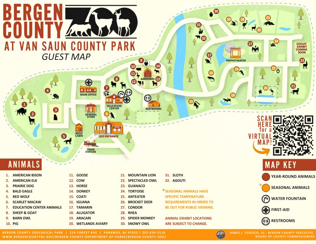 Bergen County At Van Saun County Park Zoo Map