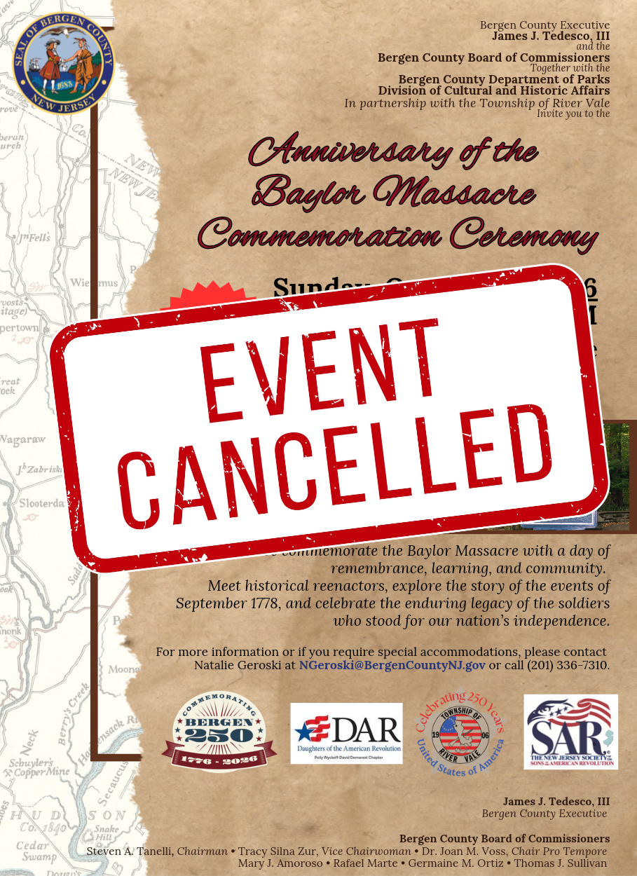 Baylor Massacre Commemoration Ceremony - Event Cancelled
